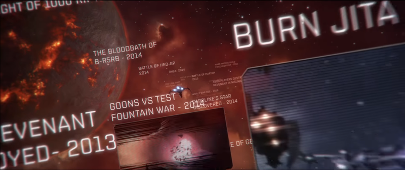 Significant events in EVE history, displayed in the latest EVE Online trailer.